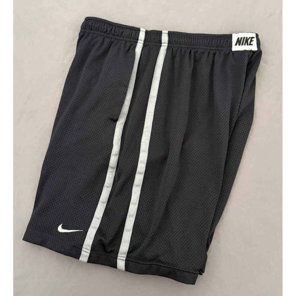 Nike Basketball Mesh Shorts Mens XL Blue Swoosh Gym Training Y2K Stripe Pockets
